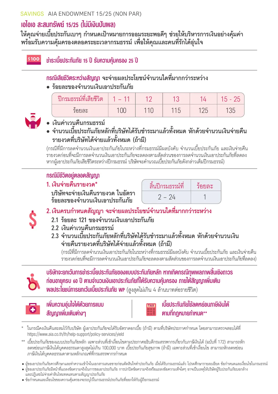 Endowment 15/25 โบรชัวร์ หน้า 2