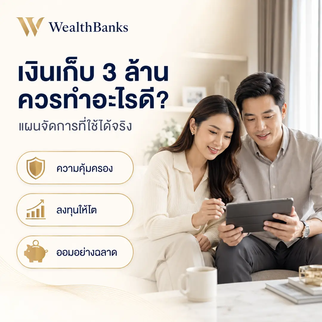 ภาพประกอบบทความ: เงินเก็บ 3 ล้าน ควรทำอะไรดี — แผนจัดการที่ใช้ได้จริง