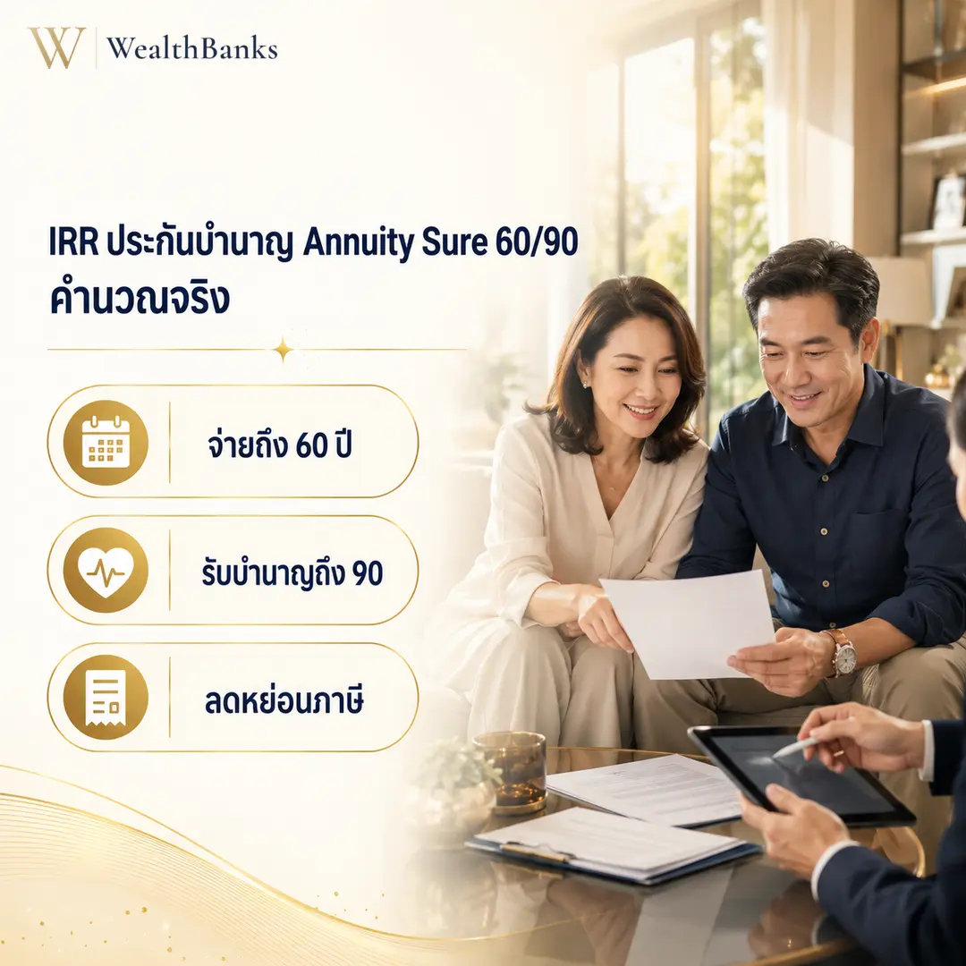 ภาพประกอบบทความ: IRR ประกันบำนาญ Annuity Sure 60/90: คำนวณจริง