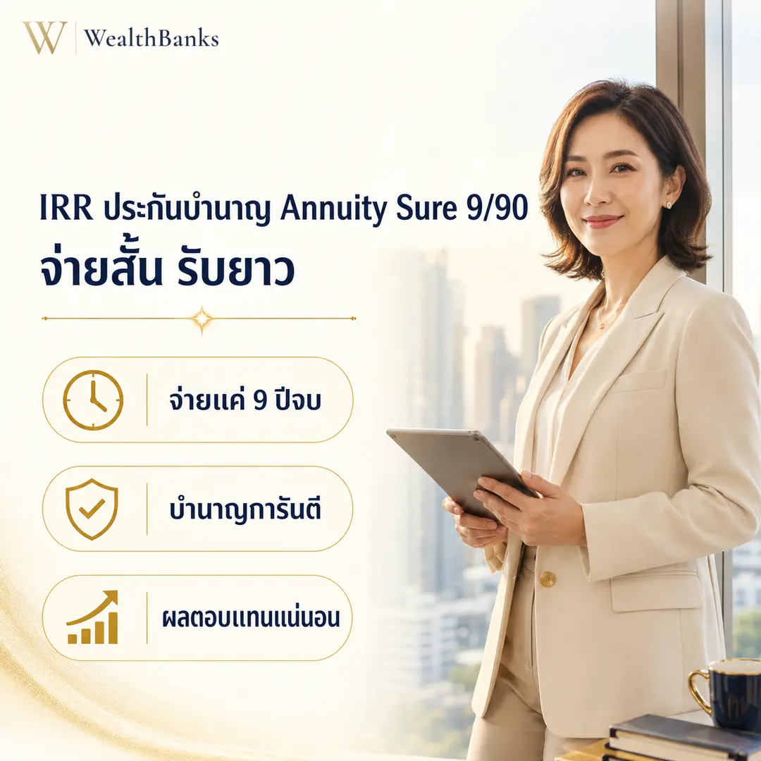 ภาพประกอบบทความ: IRR ประกันบำนาญ Annuity Sure 9/90: จ่ายสั้น