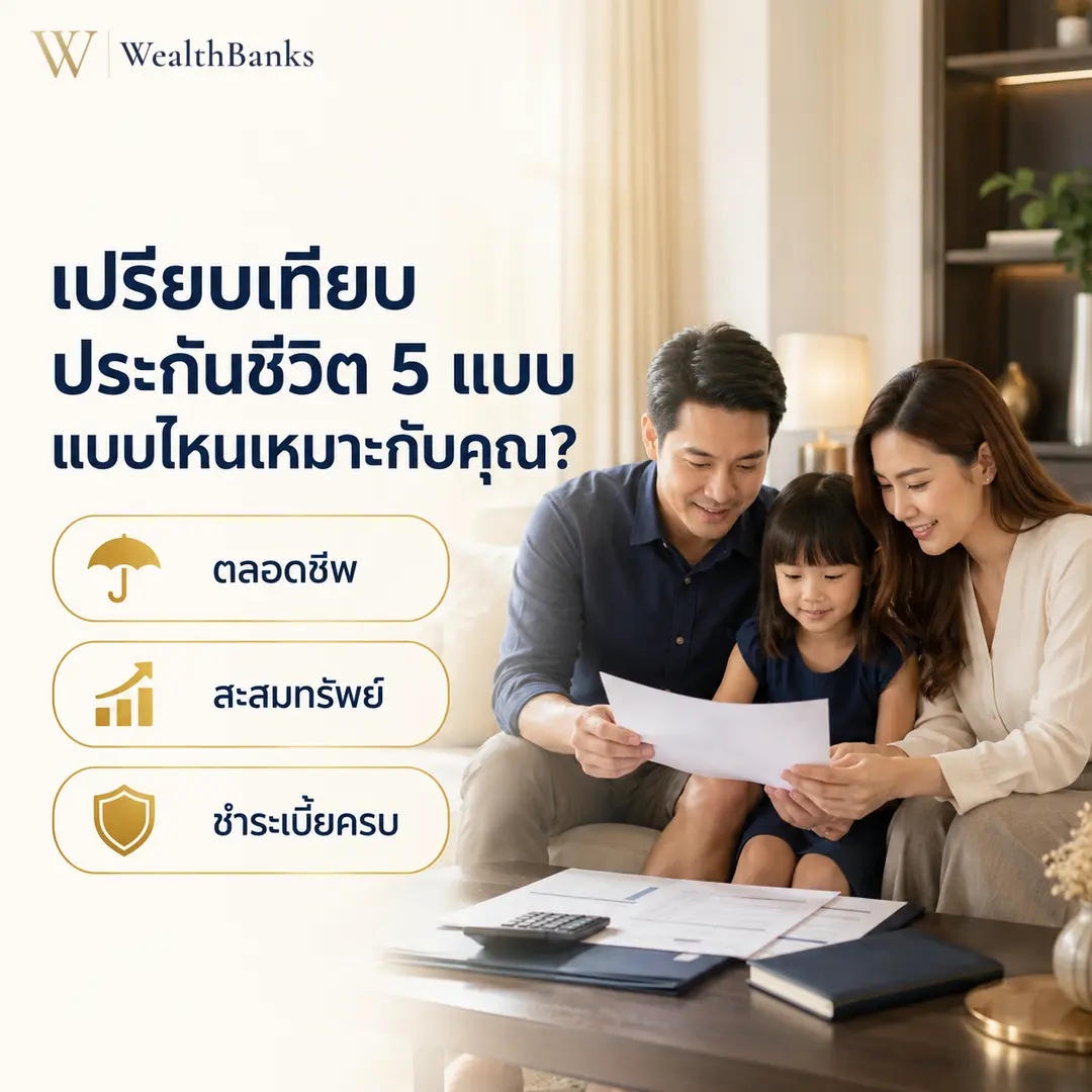 ภาพประกอบบทความ: ประกันชีวิต แบบไหนดี 2569: 5 ประเภทเทียบ