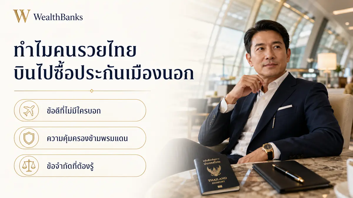 ภาพประกอบบทความ: ทำไมคนรวยไทยบินไปซื้อประกันเมืองนอก — ข้อดี ข้อจำกัด ที่ไม่มีใครบอก