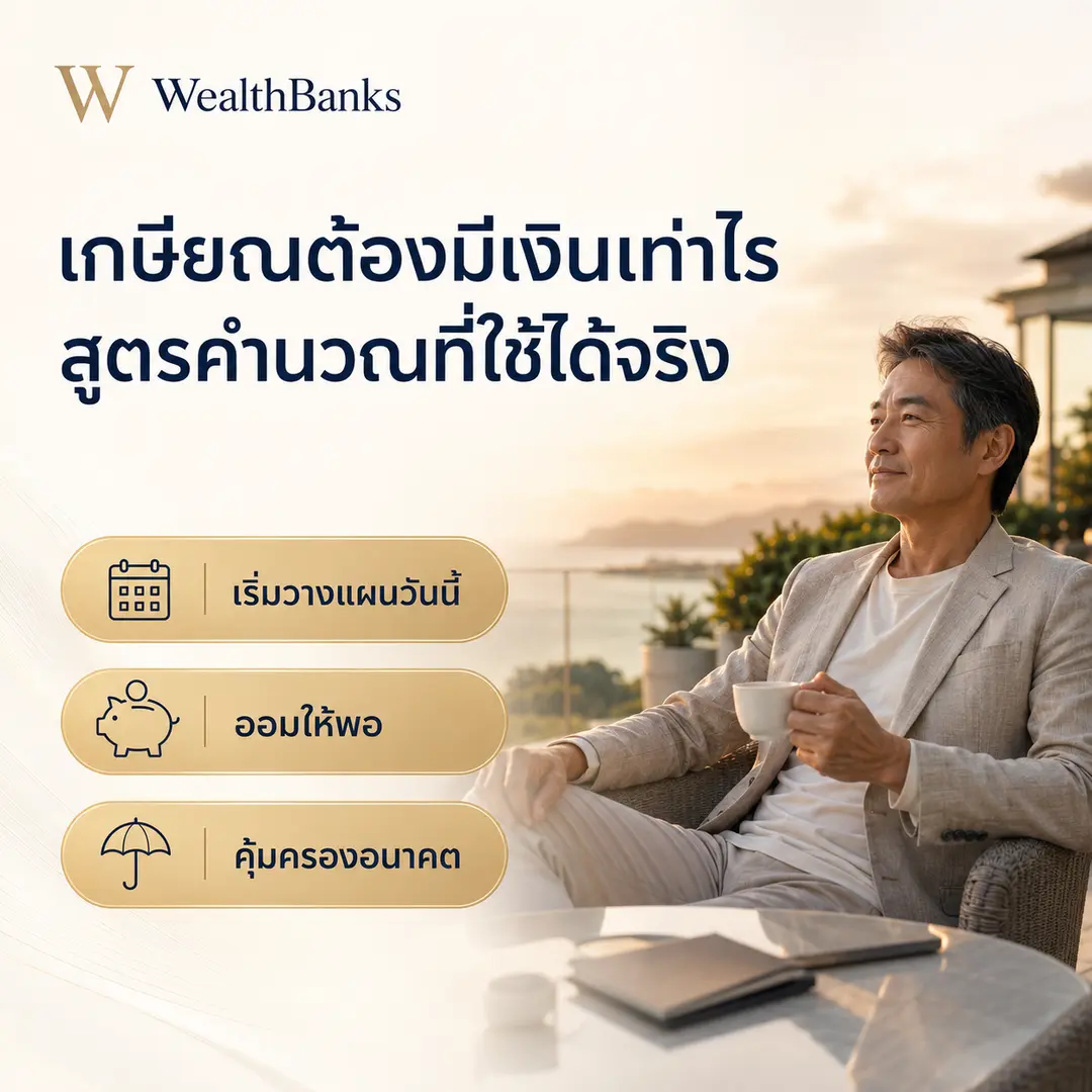 ภาพประกอบบทความ: เกษียณต้องมีเงินเท่าไร — สูตรคำนวณที่ใช้ได้จริง 2026