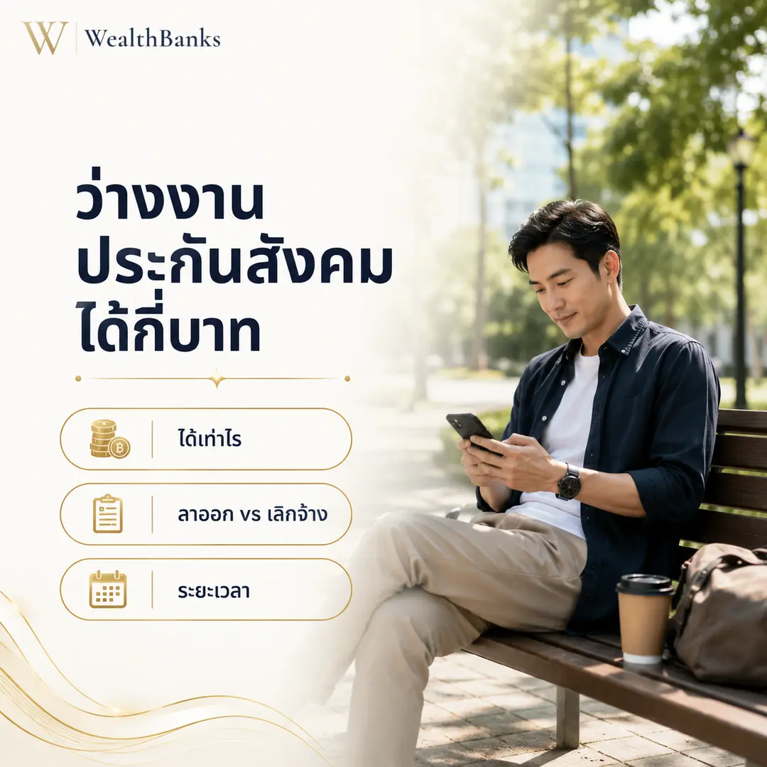 ภาพประกอบบทความ: ว่างงาน ประกันสังคม ได้กี่บาท ลาออก/เลิกจ้าง